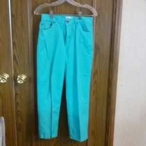 Chadwick's turquoise jean capris size 6